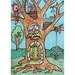 Treehouse Original ACEO, Tiny Faerie House Mini Art