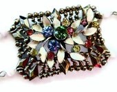 Floral Buckle Bracelet, Vintage Assemblage