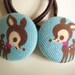Deer Fawn Hair Bobbles Accessories Elastics Cute Kawaii Mini Small Fabric Buttons for Plaits Bunches Ponytails Blue Brown