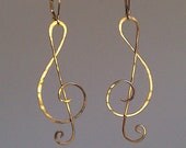 Music Note series///Treble Clef in Gold fill or Sterling silver