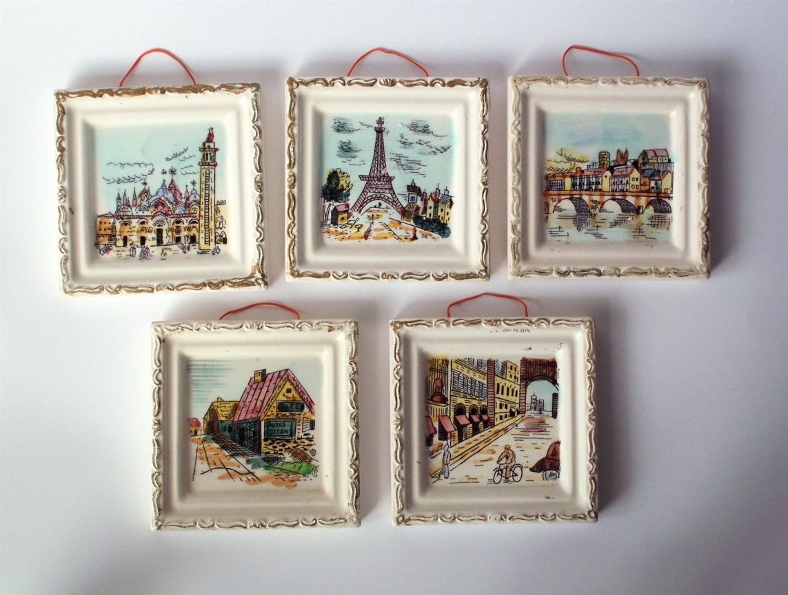 Vintage Ceramic European Travel Scenes, Japan