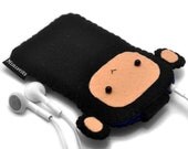 iPhone Case - Cell Phone Case - iPhone 4 Case - iPod Case - iPod Touch Case - Handmade iPod Felt Case - Monkey