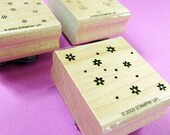 Rubber Stamps- Fresh Fillers Wood Mounted Stamp Set of 3 -flower spiral background- Stampin' Up Retired