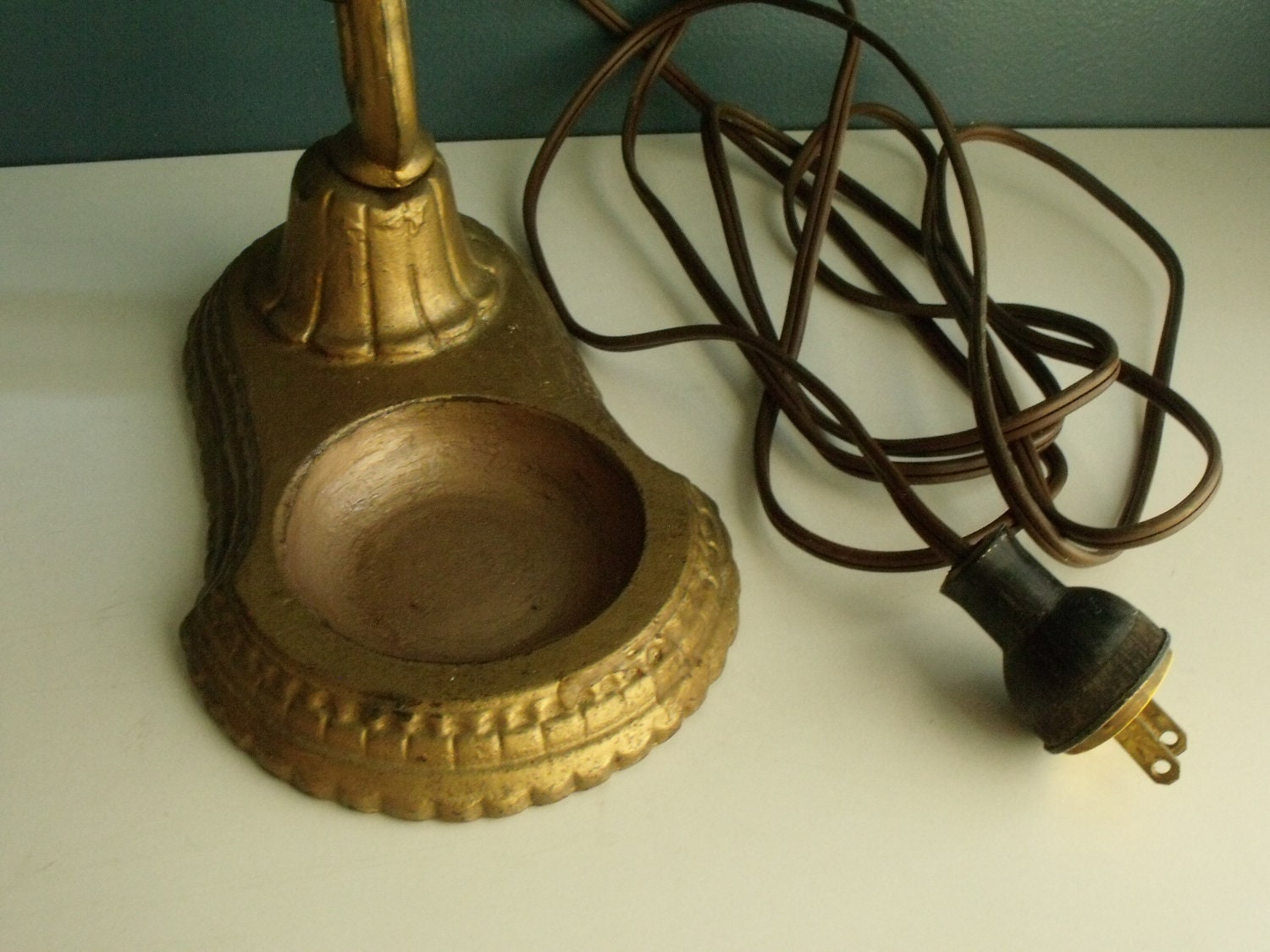 Antique Cast Iron Desk Lamp Bankers Hotel Piano Registration