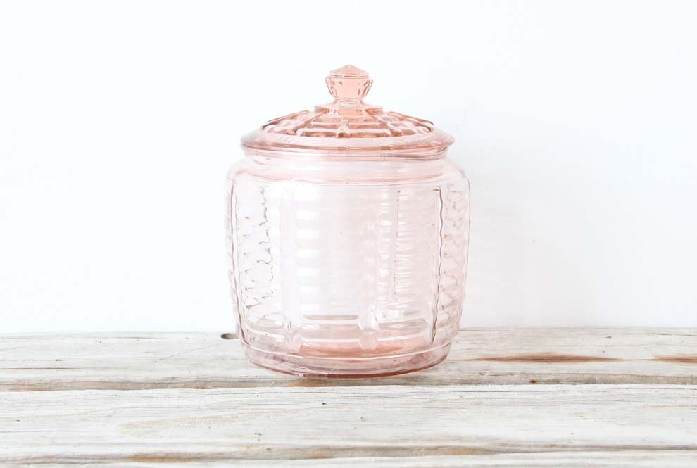 Depression Glass Pink Cookie Jar