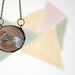 Playful Bird Necklace - Rainbow spring time fashion necklace - wood slice