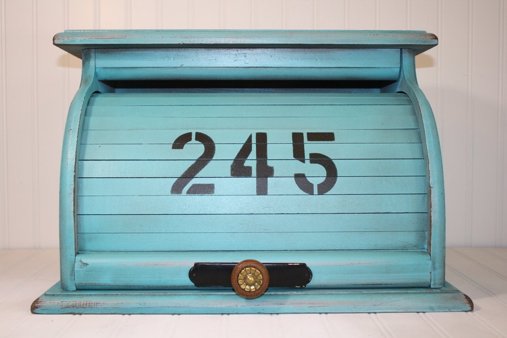 Vintage Rolltop Breadbox - Painted and Distressed