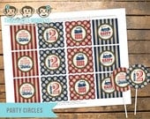 Personalized Vintage Train Party Circles - Cupcake Toppers, Gift Tags, Favor Tags and More Il_170x135