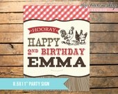 Personalized Vintage Barnyard Bash Party Sign Poster Il_170x135