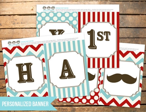 Personalized Little Man Mustache Party Banner Il_570xn