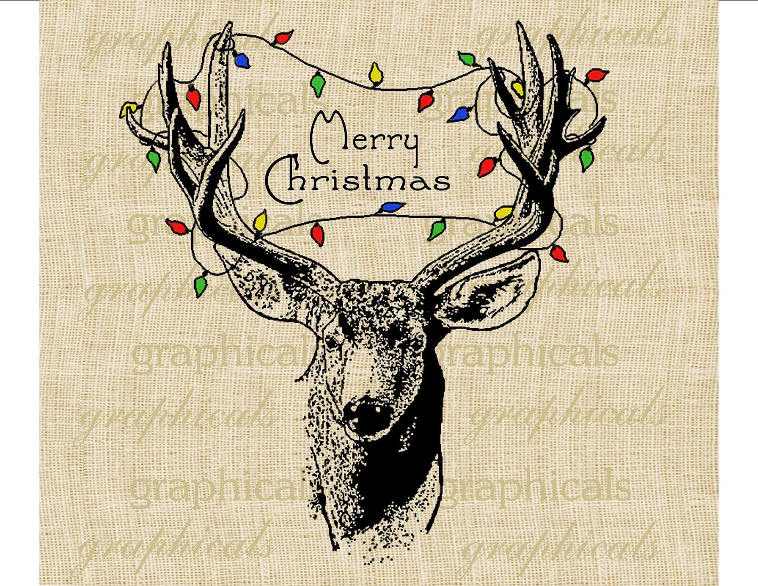 christmas deer tree lights instant digital download by christmas deer tree lights instant digital download by