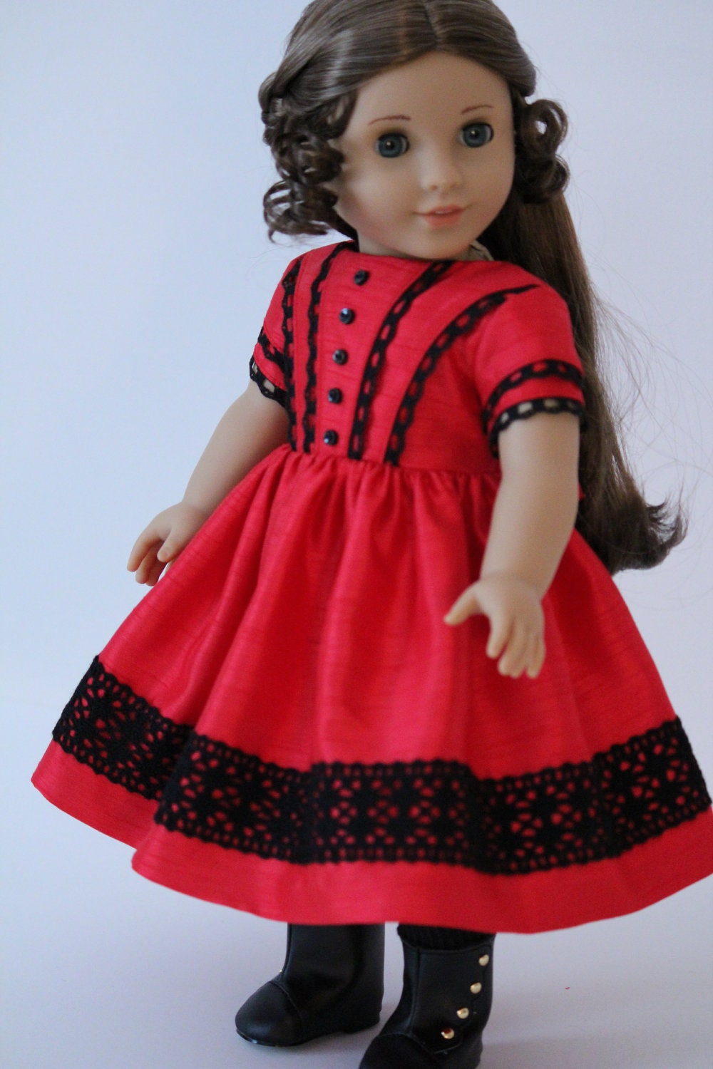 Red Satin Christmas Dress for Cecile or Marie Grace