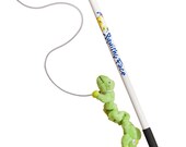 Flirt Pole with Green Zanies Bungee Gecko Lure - Chase Dog Toy for Fun Obedience Training & Exercise