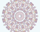 Rainbow Outlined Kaleidoscope (8" x 8" geometric print)
