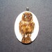 Sale Cast Cement Stone Standing Owl Pendant ooak Use Coupon