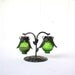 Vintage Owl Salt and Pepper Shakers, Hanging Salt and Pepper, Green and Black, Glass Salt and Pepper Shakers, Retro Salt and Pepper Shakers
