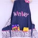 Personalized Art Apron Smock for Children, Custom Appliqued Apron, toddler apron, girls art apron, Zebra apron