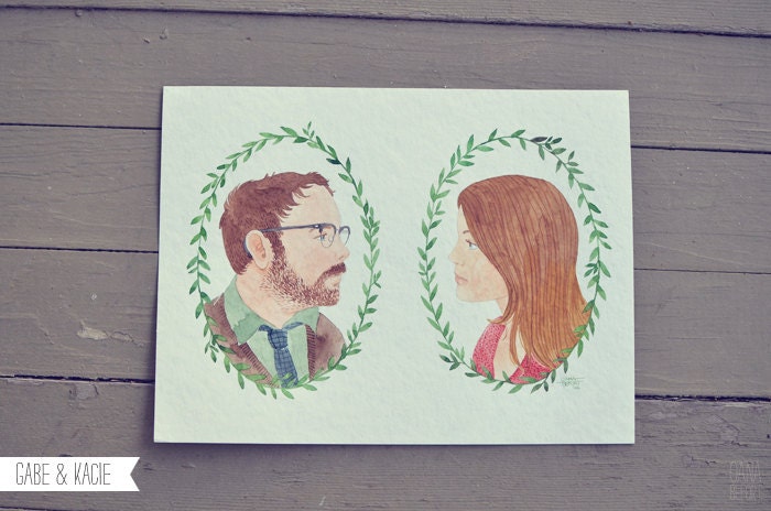 Custom couples portraits / original illustration