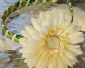 Flower Headband - Green and Ivory Camo