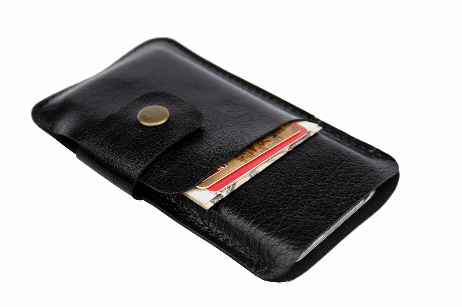 iPhone 5  Wallet / Case (Riley) - Black Leather