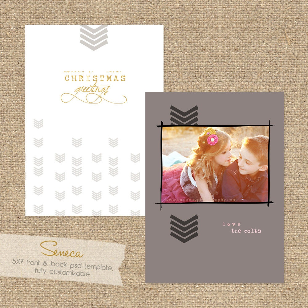 SENECA Custom Photo Christmas Card Template