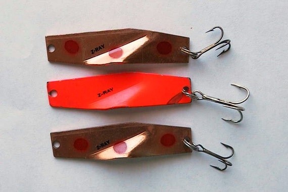 RESERVED for RICARDO3 Large Vintage ZRAY Metal Fishing Lures