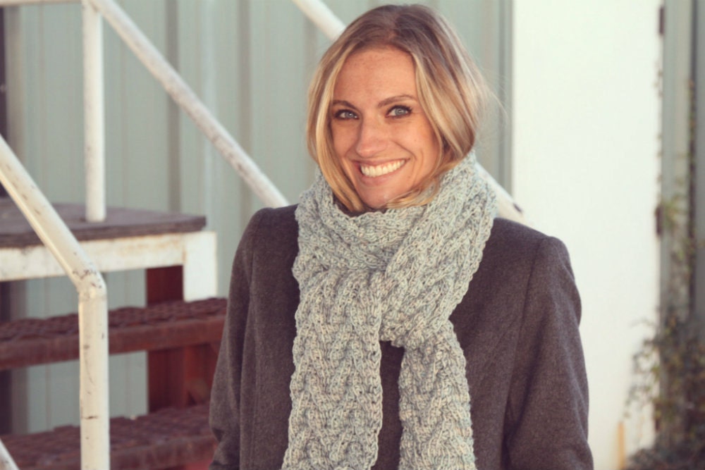 Tunisian Crochet Pattern Cable Scarf - Icelandic Cable Scarf