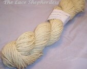 Handspun Yarn. FinnxMontedale wool and Mohair 86 yards. Yellow 3ply