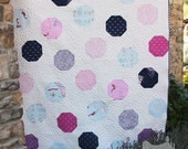 PDF Quilt Pattern "Dottie" Simple Modern Throw Size Quilt Pattern