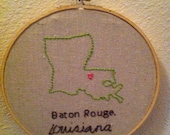 Custom Hometown Love 8in Embroidered Art
