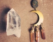 angel moon.  a peach mystic quartz crescent moon necklace.