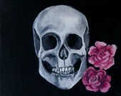Skull  Roses "An After Thought" LIMITED EDITION 12x12 print (ready to hang) by Erin Paul