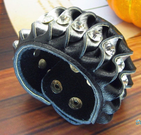 fashion Adjustable Blcak Leather Crystal Woven Bracelets mens bracelet cool bracelet jewelry bracelet bangle bracelet cuff bracelet 1095S
