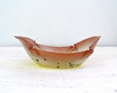 Vintage Iridescent glass Bowl, Art glass oval bowl, Ethnic glassware, Display Bowl, Collectible, Retro home decor, gift for hostess,