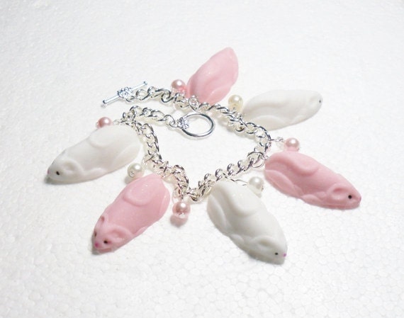 Sugar Mice Bracelet. Polymer clay.
