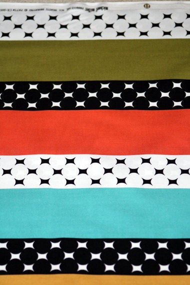 Mid Century Modern Fabric by the yard Michael Miller Atomic Stripe in Multi 1 Yard