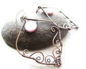 Wire Wrapped Copper Boho Earrings Big Bold Earrings