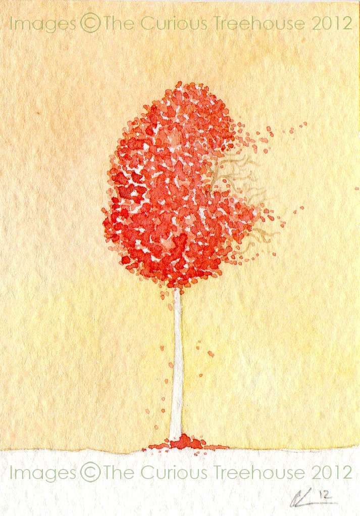 Autumn breeze ACEO Card Original OOAK