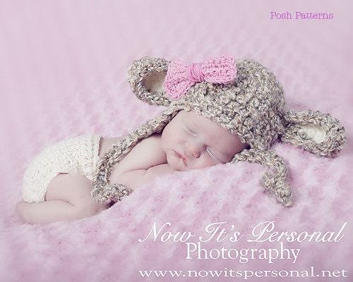 Crochet Hat PATTERN - Little Lamb Chunky Earflap Hat Crochet Pattern - Instant Download PDF 127 - Newborn to 12 Months - Photography Prop