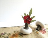 Two Vintage Porcelain Door Knobs  Antique Doorknob Bud Vase Salvage Industrial Home Decor
