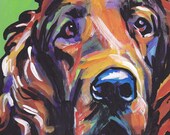 Irish Setter modern dog pop art print colorful Dog portait 13x19" LEA