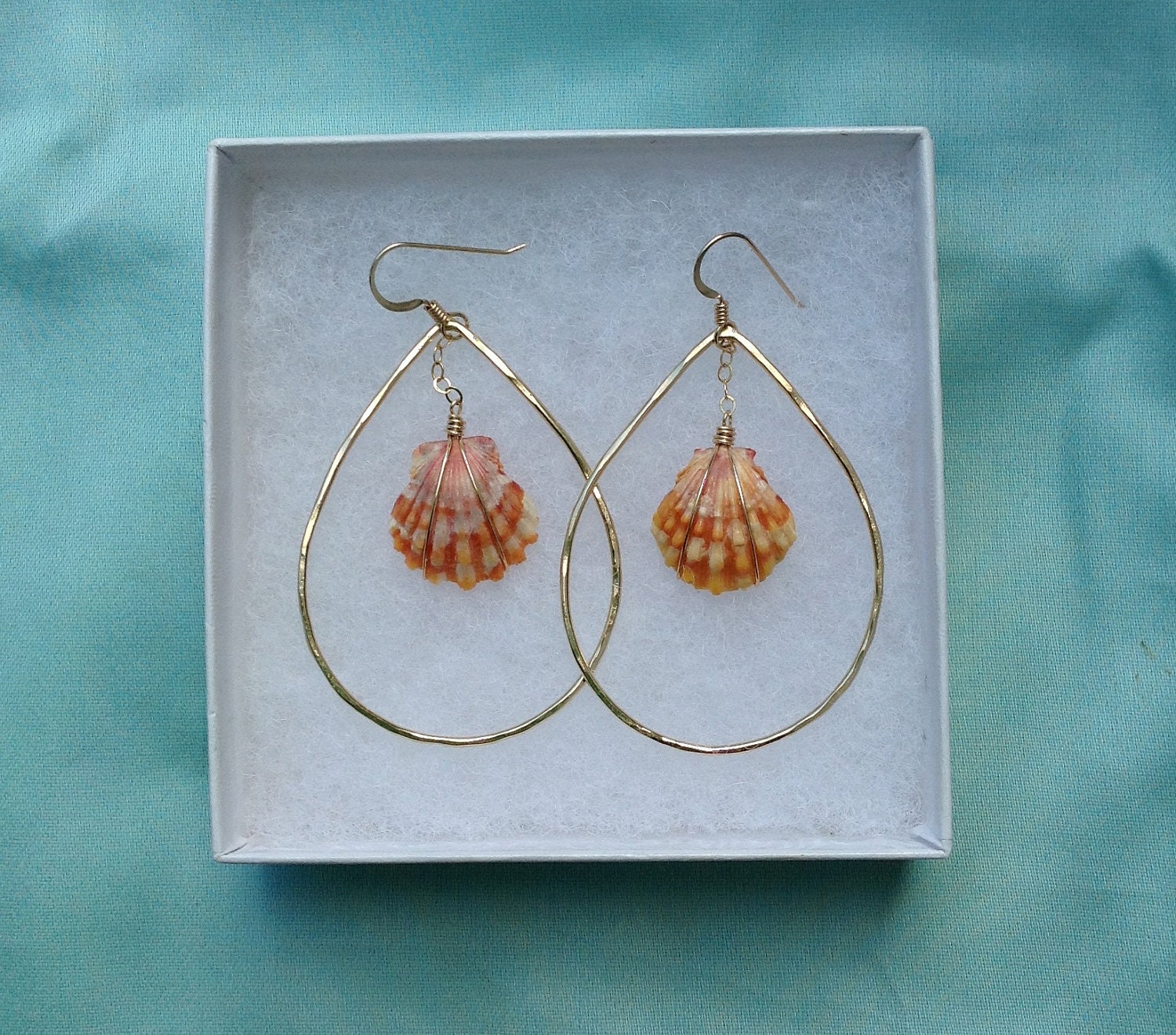 Gold Sunrise Shell Earrings
