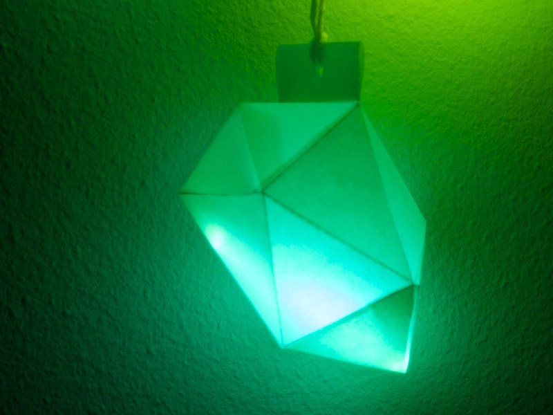 Paper Glow Gemstone Pendant diy-kit Emerald shaped