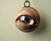 Hand painted glass eye necklace