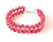 One of a Kind Right Angle Weave Bracelet - Crystal Bracelet - Resin Bead - Lobster Claw Clasp