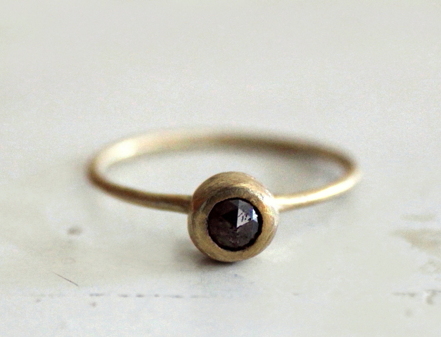 Chocolate Brownie rose cut diamond ring. An earthy stone. Beya.