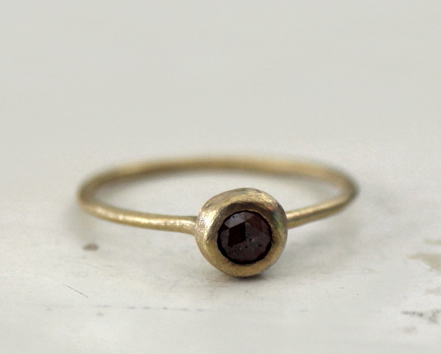 Chocolate Brownie rose cut diamond ring. An earthy stone. Beya.