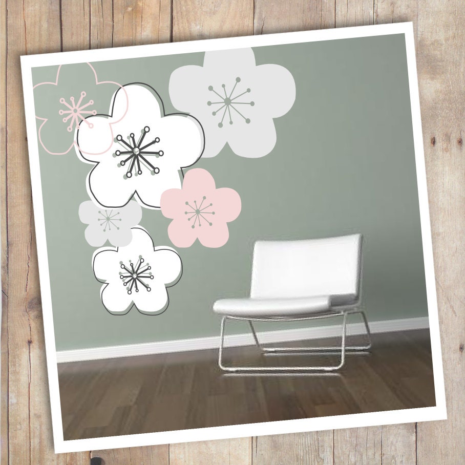Cherry blossom flower cute wall decal - fully customizable