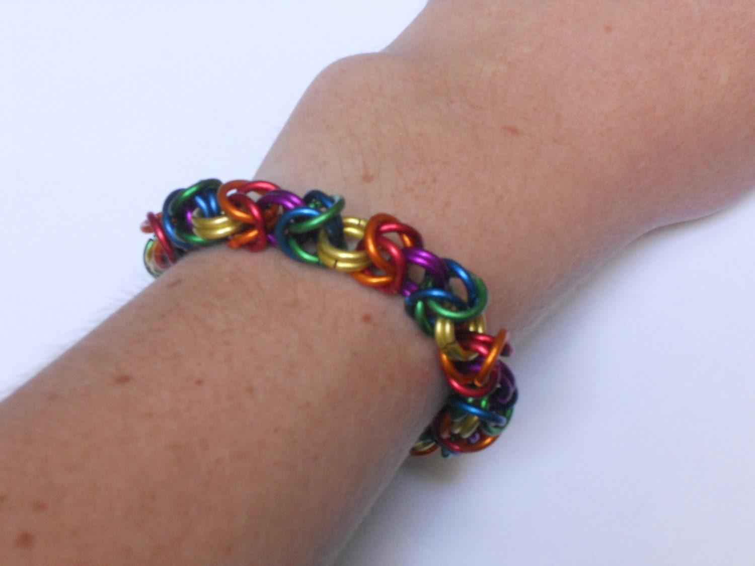 Rainbow Byzantine Toggle Clasp Bracelet