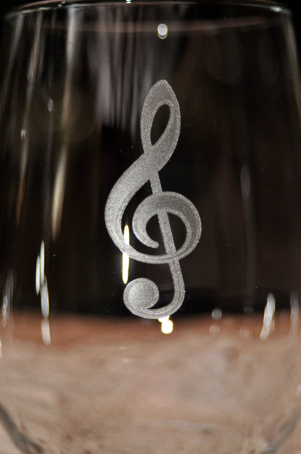 Music Note Stemless Wine Glasses - 2 with your choice of notations